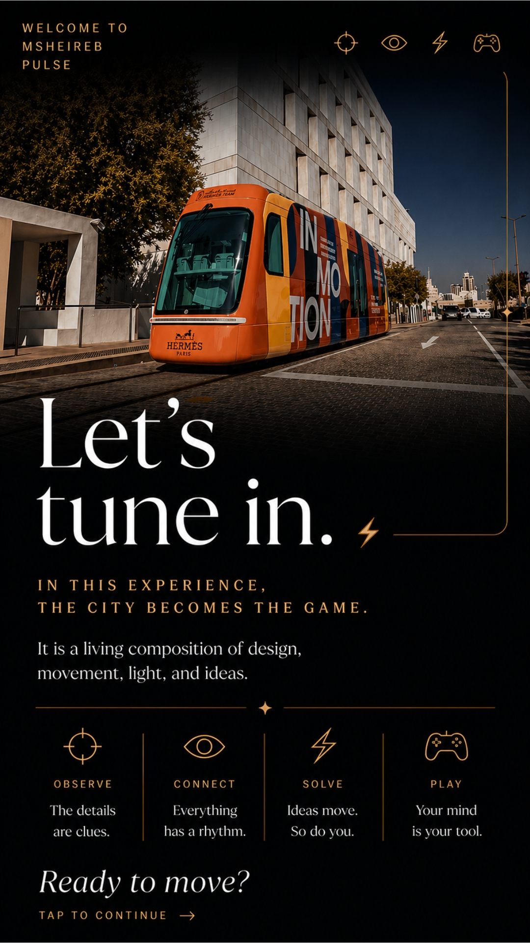 Doha Design District experience shown on a real mobile screen