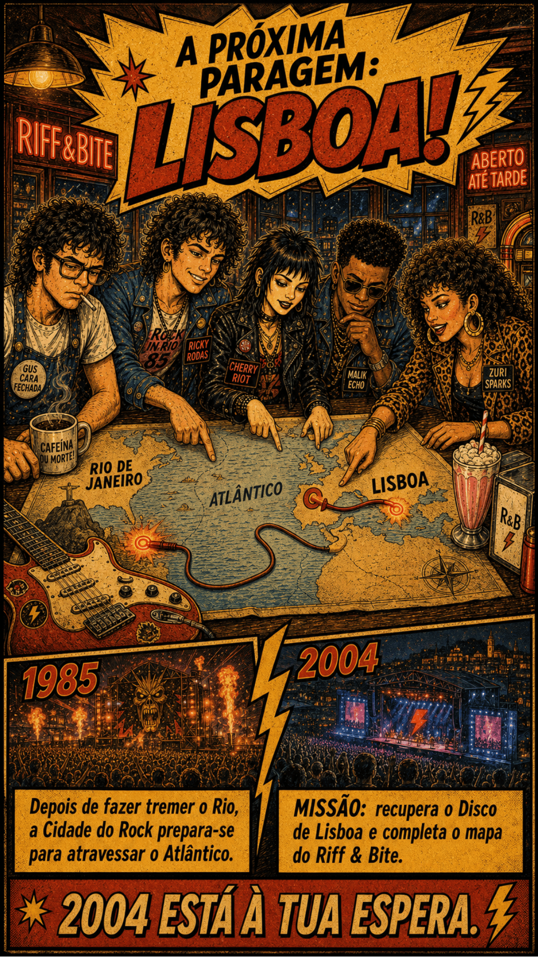 Complete mobile artwork for the Rock in Rio Lisboa experience